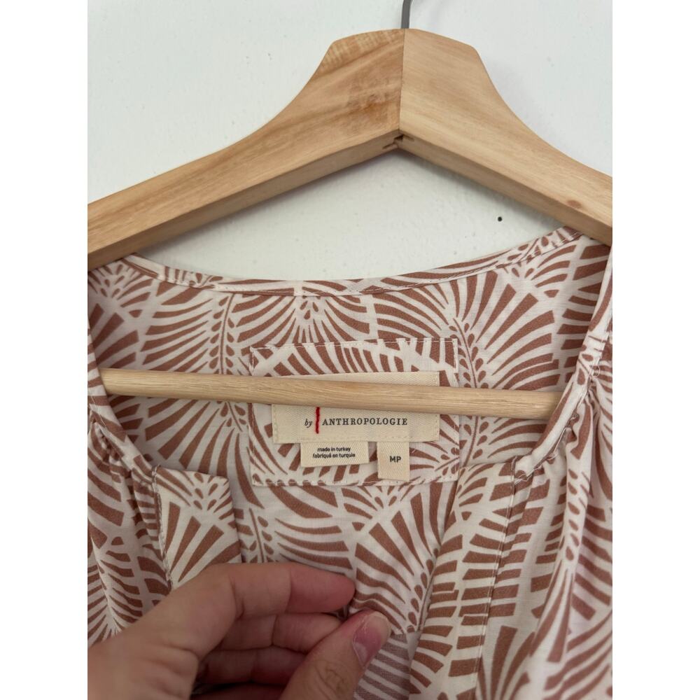 ANTHROPOLOGIE The Somerset Maxi Dress in Sands Motif Size Medium Petite - Picture 4 of 8